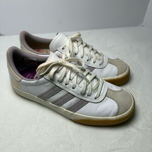 Adidas Nora Gazelle ADV White and Gray Athletic Shoes